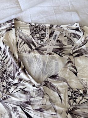 Soma Ivory V-Neck Maxi Dress with Black Botanical Print